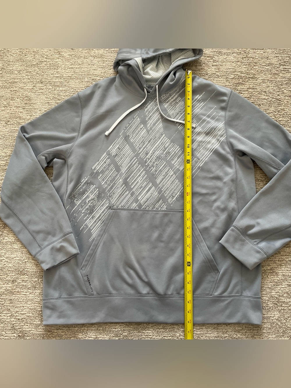 Nike Therma-Fit Pullover Hoodie Men’s Size XL Gray Fleece Logo Graphic Print - Picture 5 of 8